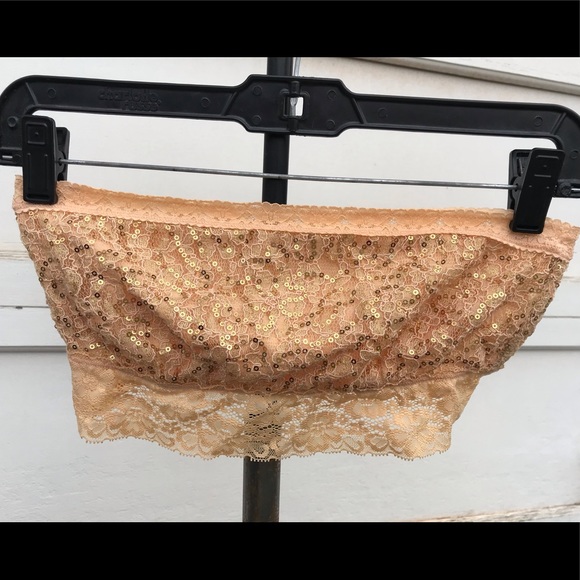 Intimately by Free People sz M Peach Bandeau Bra - Picture 2 of 5